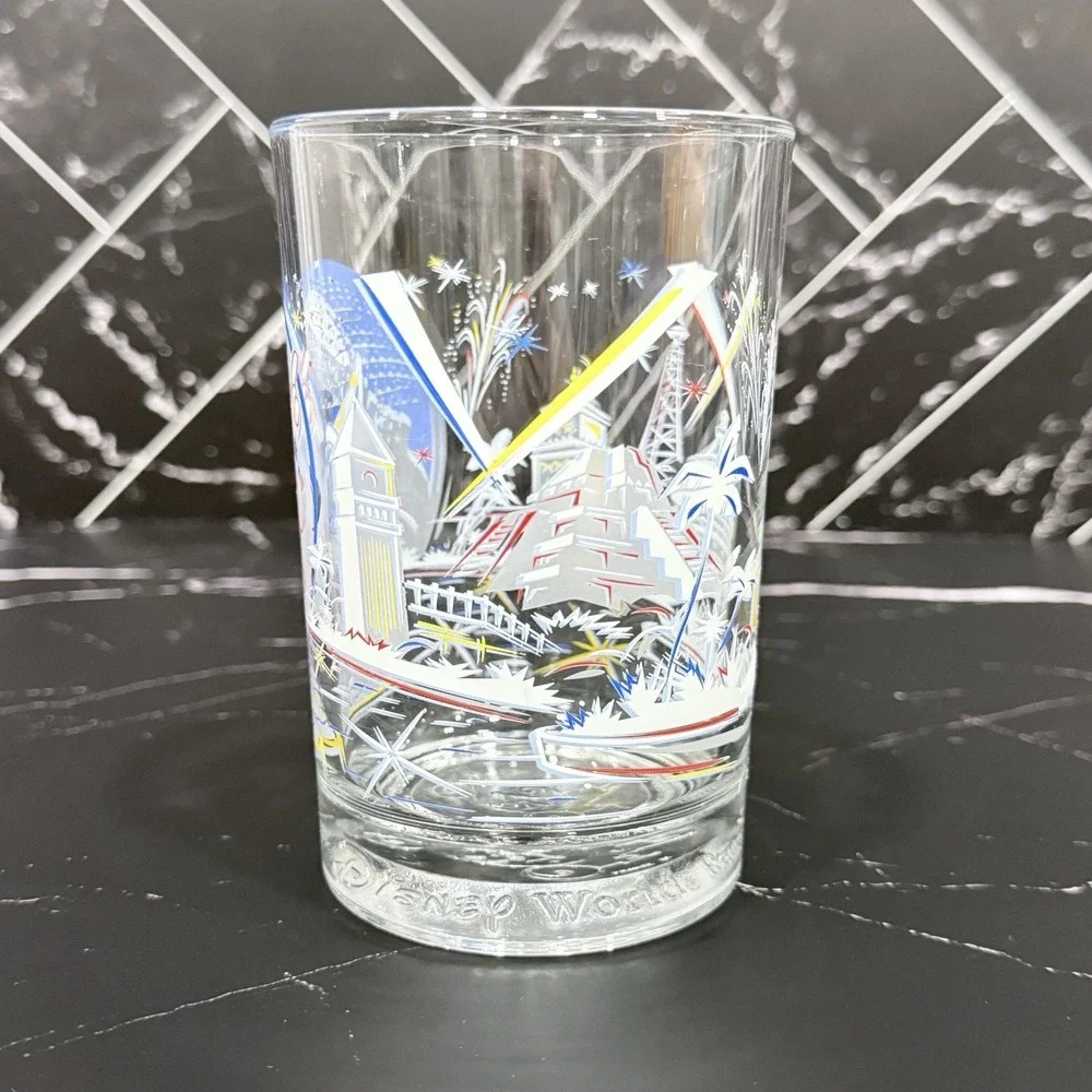 Disney World 25th Anniversary‎ Mickey Glass Epcot Remember The Magic Cup